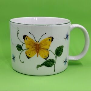 Monarch Yellow Butterfly & Dragonflies Tabletops Unlimited Oversized Mug 16 oz